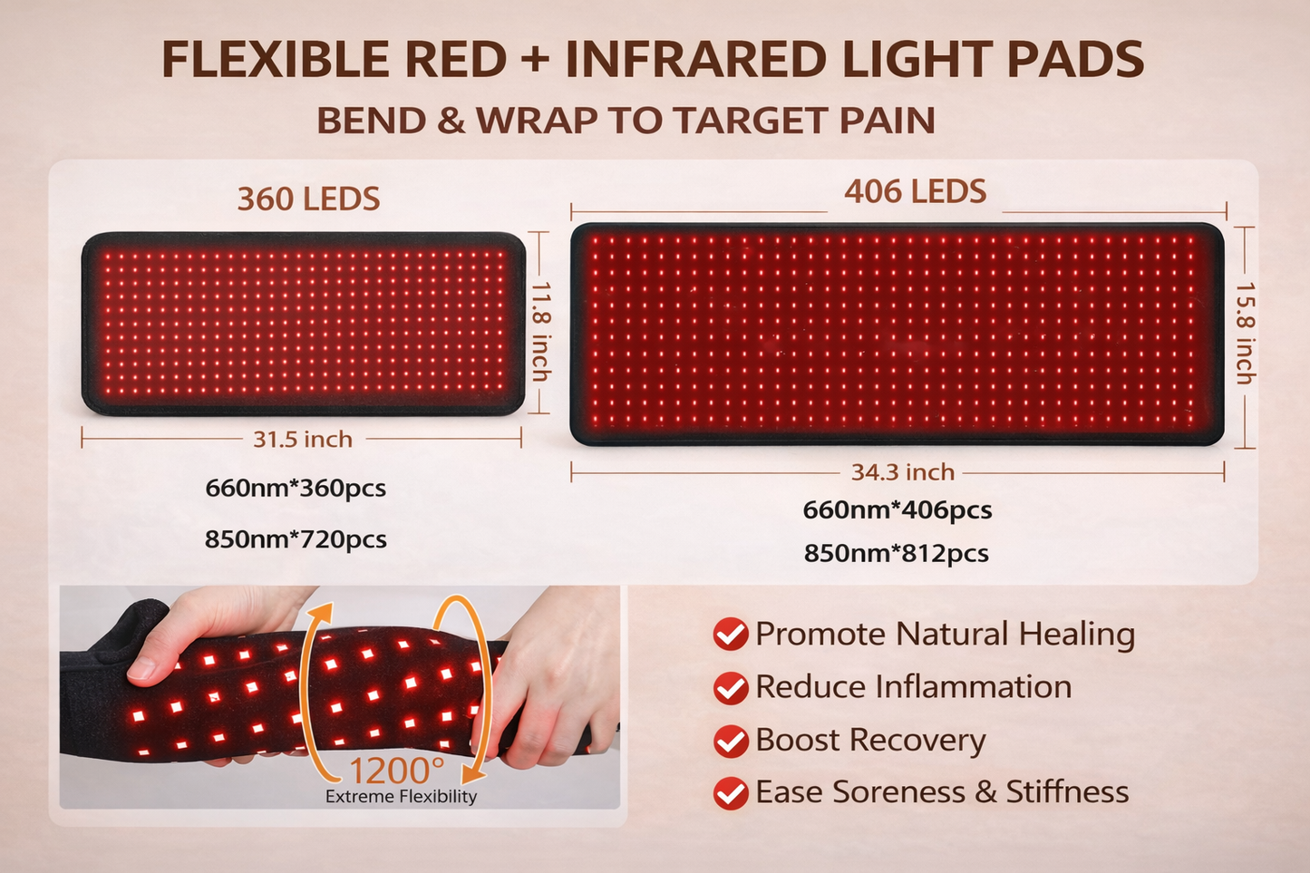 Advanced Red + Infrared Light Therapy Pad