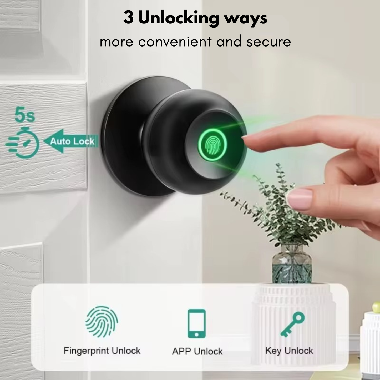 Cerradura inteligente de puerta con huella dactilar LockSphere™