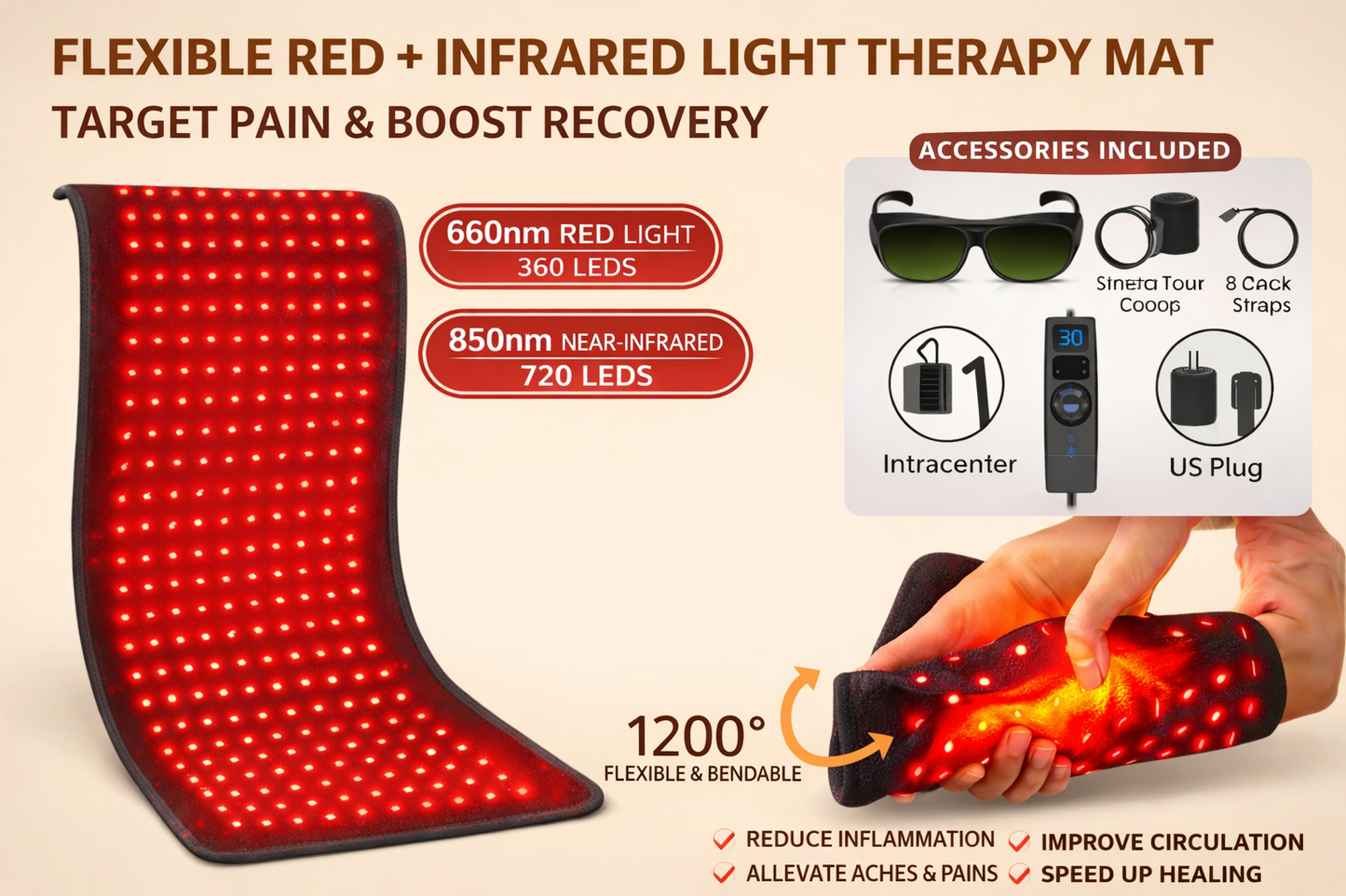 Advanced Red + Infrared Light Therapy Pad