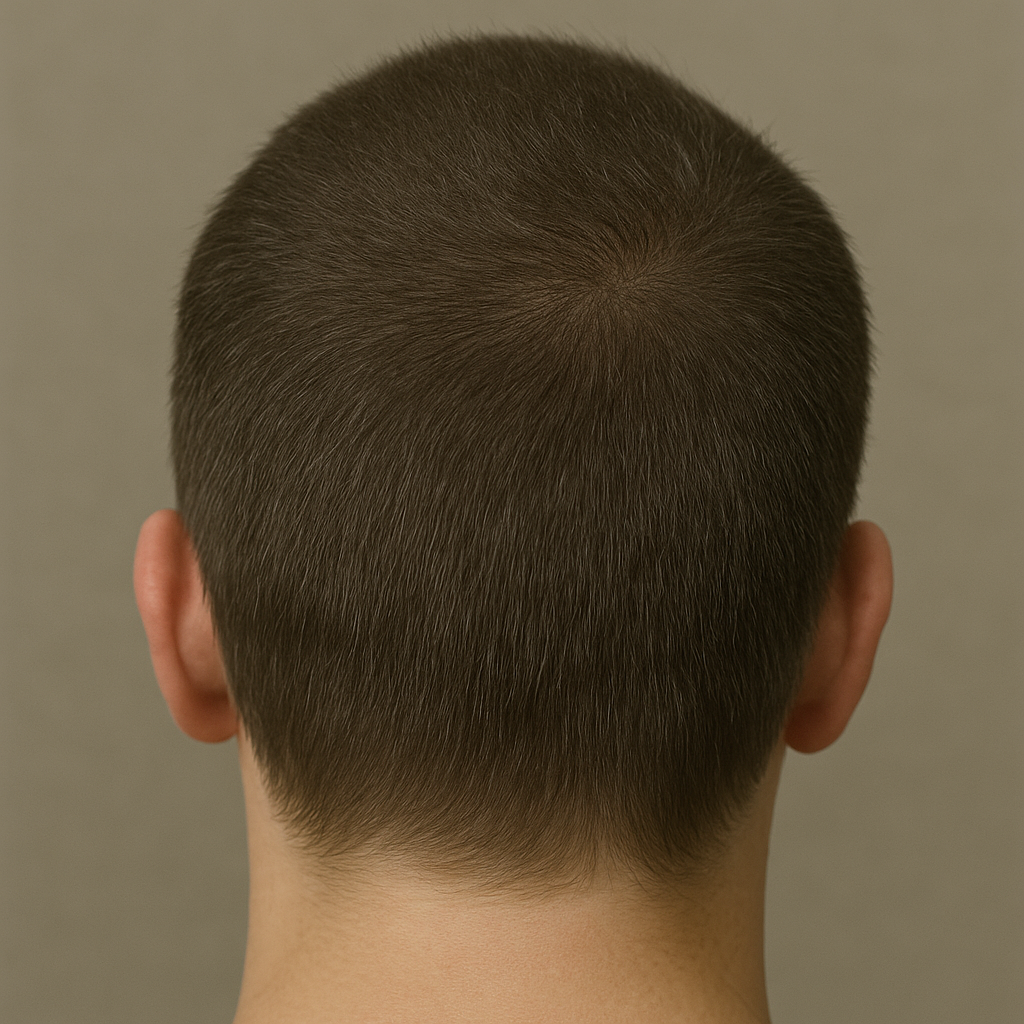 Después — línea del cabello natural más abundante